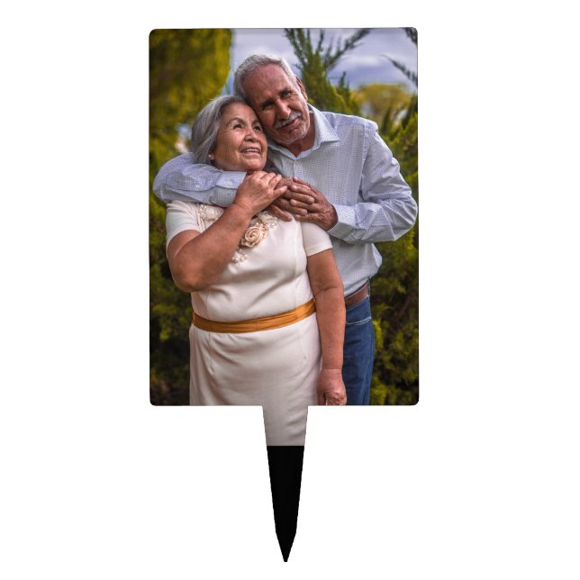 Couples Photo Anniversary Cake Topper (Front)