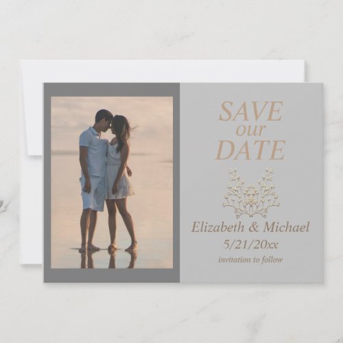 Couples Photo Flat Card SAVE our DATE