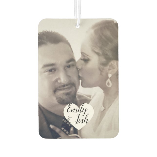 Couples Photo Heart  Air Freshener (Back)