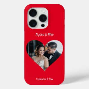 Couples Photo in Heart Personalized Honeymoon iPhone 15 Pro Case
