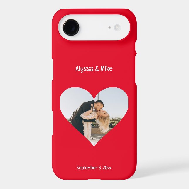 Couples Photo in Heart Personalized Newlywed Case-Mate iPhone Case (Back)