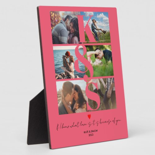 Couples Photo Love Name Initials Personalized  Plaque