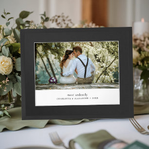 Couple's Photo Love Quote Elegant Wedding Poster