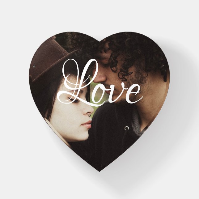 Couple's photo romantic gift paperweight (Front)