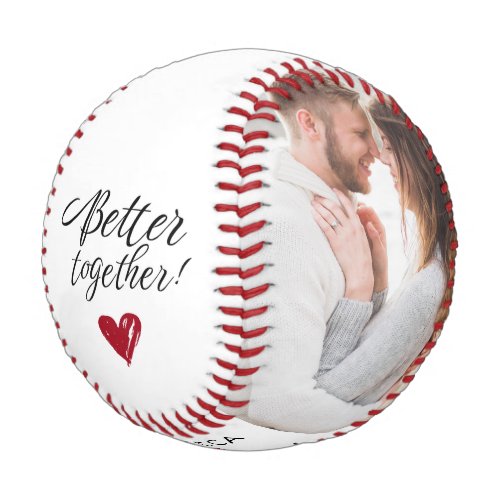 Couples Photo Script Better Together Valentine Baseball