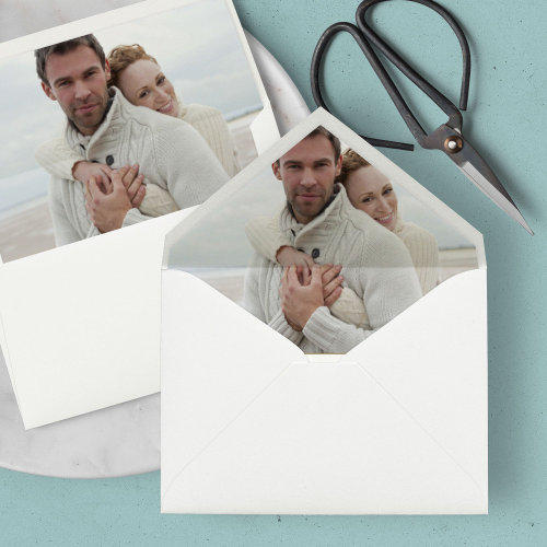 Couple's Photo Wedding Envelope Liner