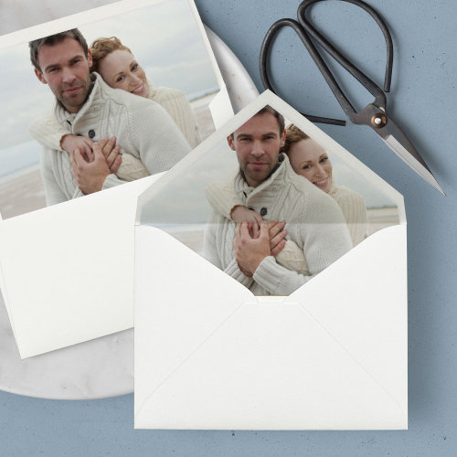 Couple's Photo Wedding Envelope Liner