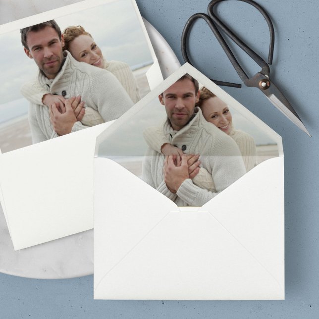 Couple's Photo Wedding Envelope Liner (couple photo envelope liner )