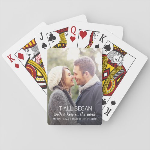 Couples Photo Where It All Began Personalized Playing Cards