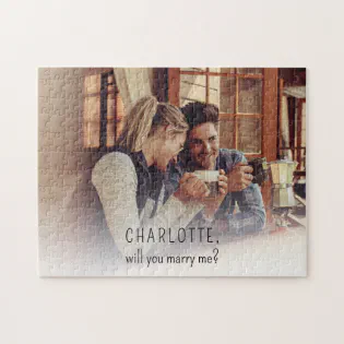 Couple's Photo Will You Marry Me Jigsaw Puzzle