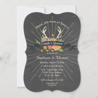 Couples Shower Antler Wildflower Starburst Rustic