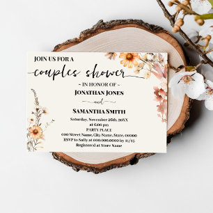 Couples Shower Autumn Wildflowers Boho Invitation
