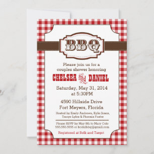 Couples Shower BBQ Invitation, Rustic Country Invitation