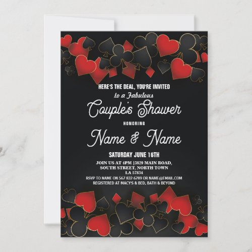 Couples Shower Engagement Las Vegas Casino Party Invitation