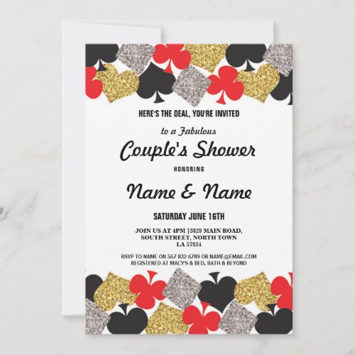 Couples Shower Engagement Las Vegas Casino Party Invitation