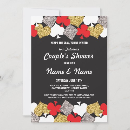 Couples Shower Engagement Las Vegas Casino Party Invitation