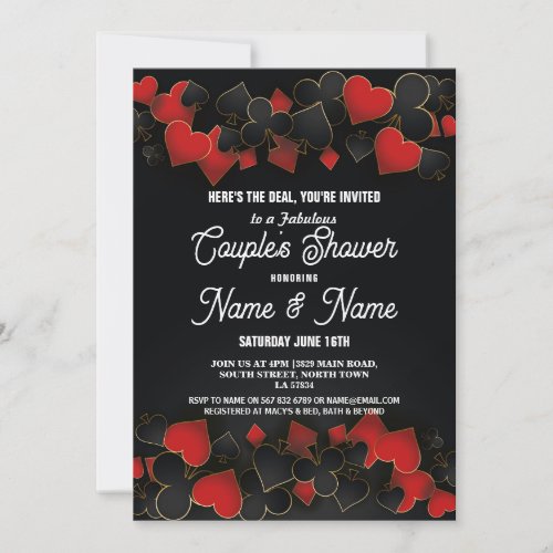 Couples Shower Engagement Las Vegas Casino Party Invitation