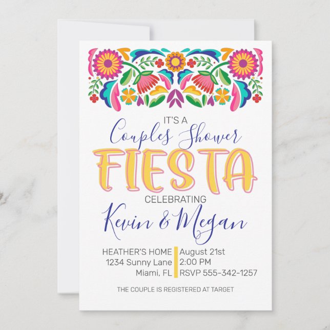Couples Shower Fiesta Celebration Bridal Shower Invitation (Front)