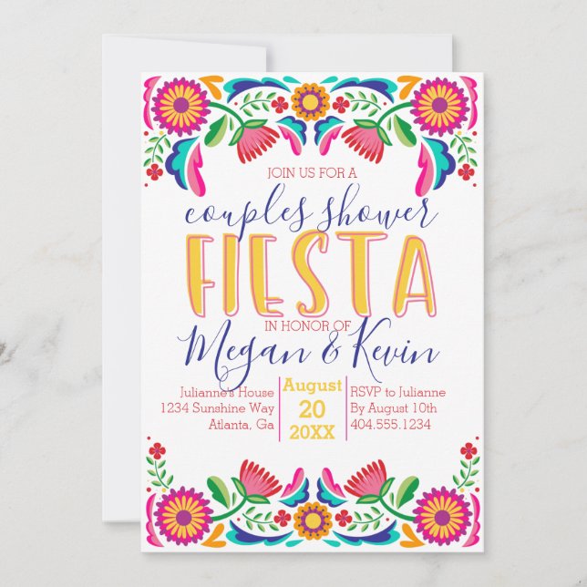 Couples Shower Fiesta Invite,  Invitation (Front)