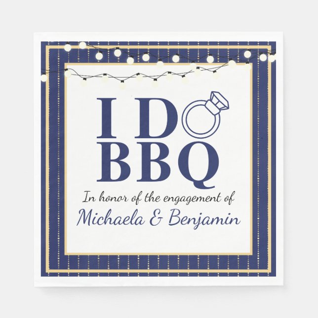 Couples Shower I Do BBQ Engagement Party Napkins (Front)