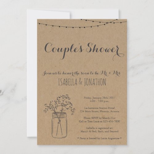 Couples Shower Invitation Bridal Wedding Baby