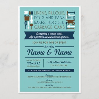 Couples Shower Invite (gifts For Around The House) by msimkin at Zazzle