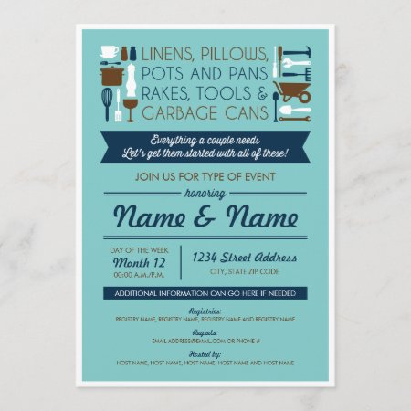 Couples Shower Invite (gifts For Around The House)