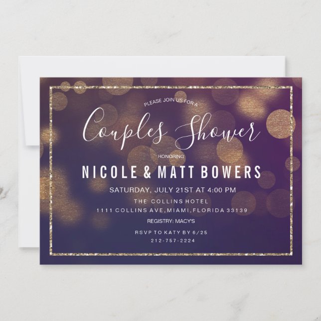 Couples Shower Lights Invitation (Front)