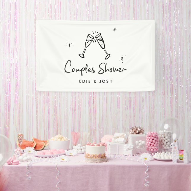 Couples shower modern natural elegant handwritten banner (Party)