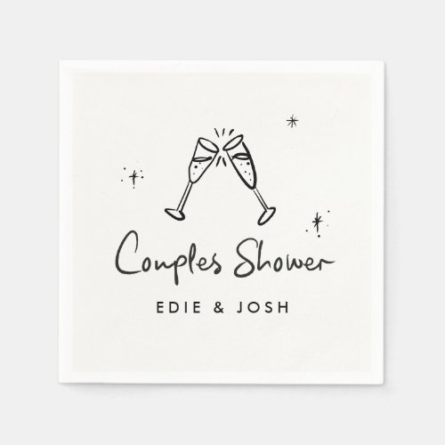 Couples shower modern natural elegant handwritten napkins