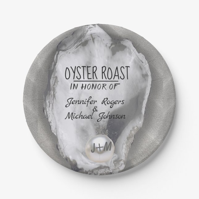 Couples Shower Oyster Roast  Paper Plates (Front)