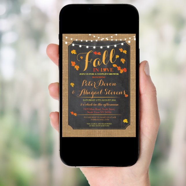 Couple's Shower Party Fall in Love Autumn Invite (Front Digital)
