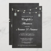 Couples Shower Party Wedding Lights Jars Invite (Front/Back)