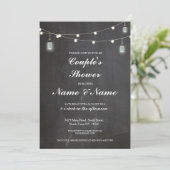 Couples Shower Party Wedding Lights Jars Invite (Standing Front)