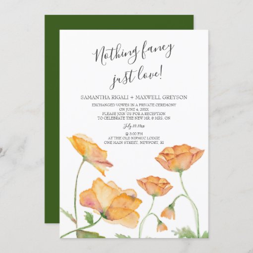 Couples Shower Poppies Watercolor Florals Invitation Zazzle