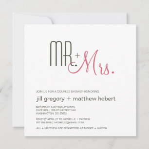 Couples Shower Retro Mid-Century Modern Invitation