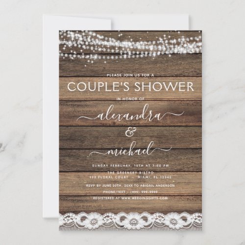 Couples Shower Rustic Farmhouse Invitation
