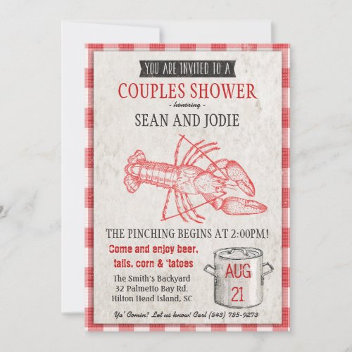Couples Shower Seafood Boil Invitation