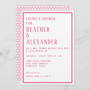 Couples Shower Simple Modern Hexagon Geometric Invitation