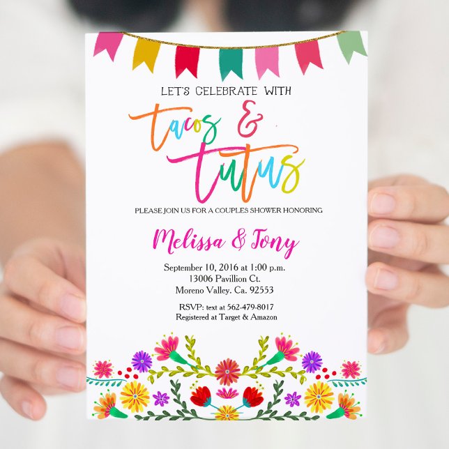 Couples Shower Tacos and Tutus Invitation (Creator Uploaded)
