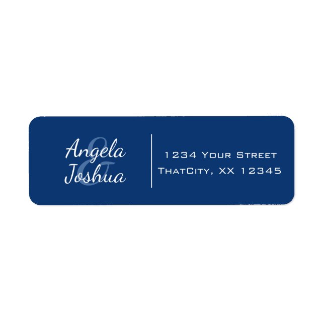 Couples Simple Minimal Informal Casual Blue White Label (Front)