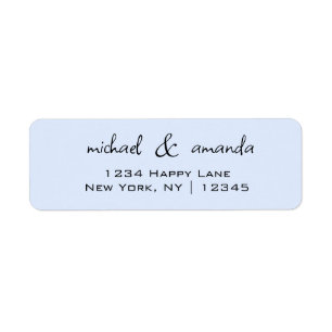 Couples Simple Minimal Informal Casual Light Blue Label
