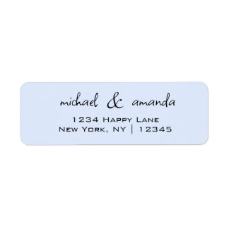 Couples Simple Minimal Informal Casual Light Blue Label