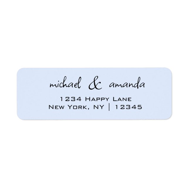 Couples Simple Minimal Informal Casual Light Blue Label (Front)