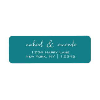 Couples Simple Minimal Informal Casual Teal Blue Label