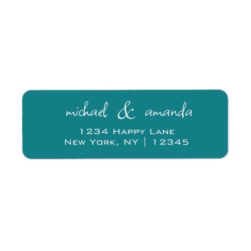 Couples Simple Minimal Informal Casual Teal Blue Label
