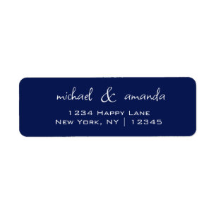 Couples Simple Minimal Informal Dark Navy Blue  Label