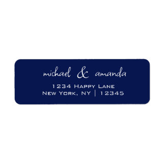 Couples Simple Minimal Informal Dark Navy Blue  Label
