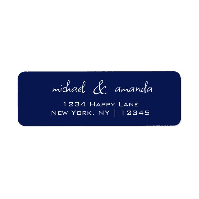 Couples Simple Minimal Informal Dark Navy Blue  Label (Front)