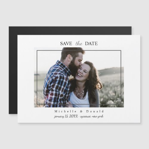 Couples Simple Photo Save The Date Magnetic Invitation
